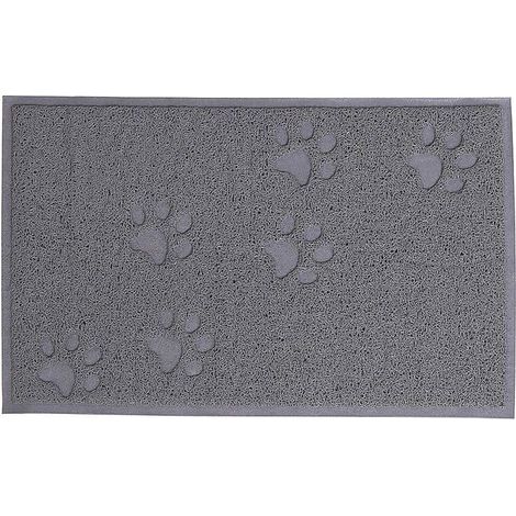 1 tapis litière PVC, 60x90 cm, antidérapant et doux pour pattes, tapis chat litière anti-éclaboussure salle de bain ou salon (1/5)