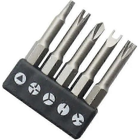 Ensemble de 5 tournevis de formes spéciales : 50 mm, en U, en Y, triangulaire, cruciforme et à trois pans. Accessoires pour outils à main. (1/5)
