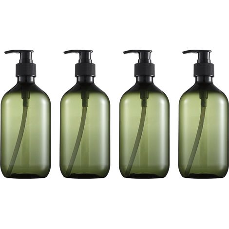 Distributeur De Shampooing - 300 Ml - Pompe Manuelle - Bouteille Rechargeable Pour Gel Douche Savon Liquide - Vert (1/5)