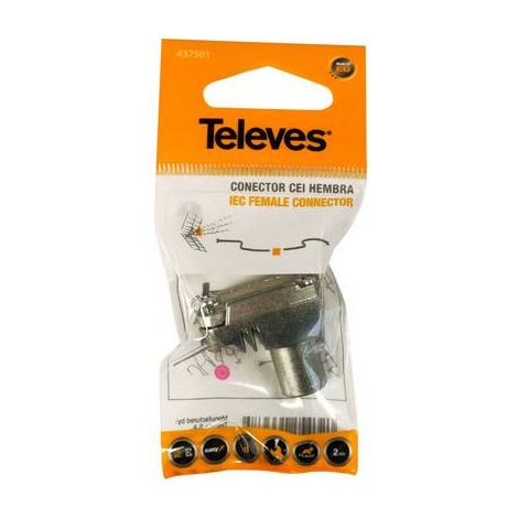 CONNECTEUR TV COUDÉ H MÉTALLIQUE (1/2)