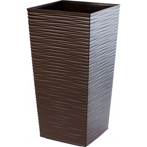 KADAX Blumentopf, mit Einlage, aus Kunststoff, Pflanzkübel, 35 cm, Mokka
