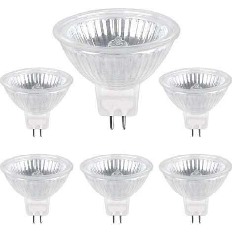 GU5.3 50W 220V Halogen Bulb, 680lm Warm White 2700K Dimmable, MR16 Halogen Spot Bulb, Pack of 6 (1/4)