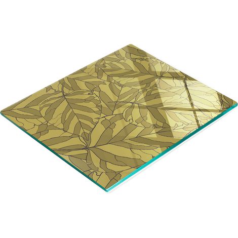 Dekoratives Küchenschneidebrett aus gehärtetem Glas, Blätterform, 60 x 52 cm (1/5)