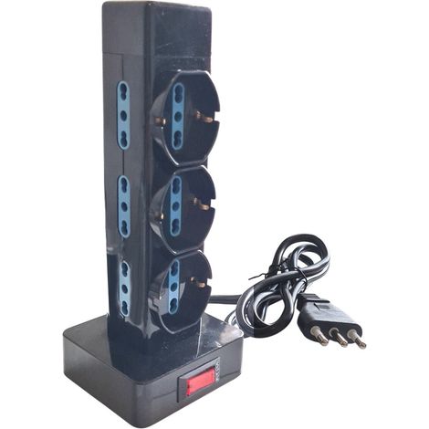 TOUR MULTIPRISE VERTICALE 9 PRISES 16 A SCHUKO 250 V INTERRUPTEUR MARCHE/ARRÊT (1/3)