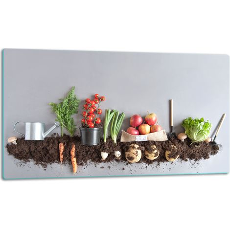 Tablero de corte de plato de vidrio 52x30 vegetales (1/5)