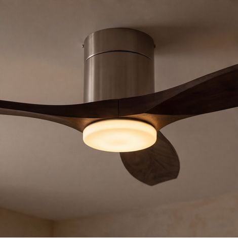 Forlight - Ventilador de Techo Stem Evo, Ø1320mm, Motor DC Silencioso, 30W + 20W LED, LED Integrado, CCT Seleccionable, 3000K - 4000K - 5000K, Regulable, 6 Velocidades, Palas Negro (1/5)