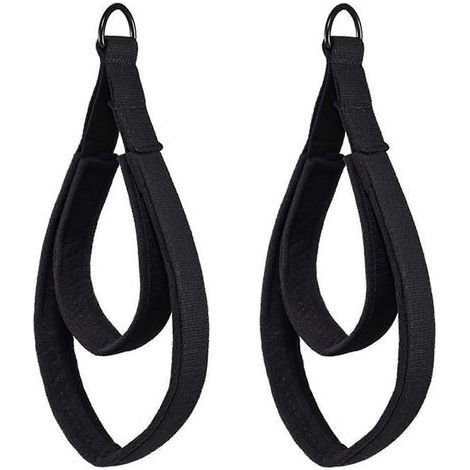 1 paire de sangles de Pilates à double boucle pour Reformer, sangles de fitness avec anneau en D, sangles rembourrées pour équipement de Pilates, sangles de yoga avec anneau en D, accessoires pour la (1/4)