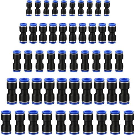 Connecteur Pneumatique - 50 Pièces - Plastique Et PU - Raccord Rapide Push-in - Industrie Et Bricolage - 4 à 12 Mm (1/5)