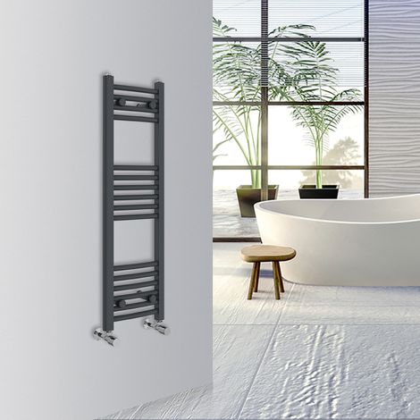 WarmeHaus Curved Bathroom Heated Towel Rail 1000x300mm Anthracite