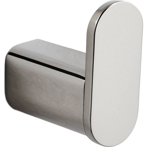 BALNEO - crochet porte-serviettes en acier inox chromé argenté - crochet de salle de bain QARX inoxydable - patère murale pour salle de bain (1/3)