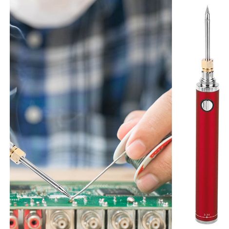 Kit de mini fer à souder USB 5V anti-oxydation, stylo à souder portable rechargeable (rouge) (1/5)