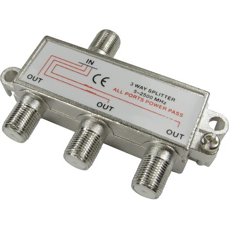 Répartiteur T RS PRO Connecteur F/Connecteur F Prise F vers 3 x prise F ( Prix pour 1 )