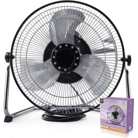 30 cm (12 Zoll) Standventilator, 47 W  Metallventilator  3 Geschwindigkeitsstufen  Neigbarer Kopf  Schutzgitter (1/5)