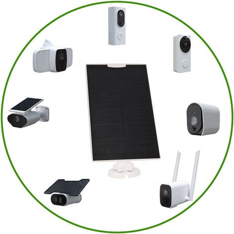 Solarmodule für Außenüberwachungskameras, erweiterbares monokristallines 5V 5W Solarmodul, Photovoltaik-Solarlademodul mit integriertem Spannungsregler, USB-Ausgang, wasserdicht nach IP65. (1/5)