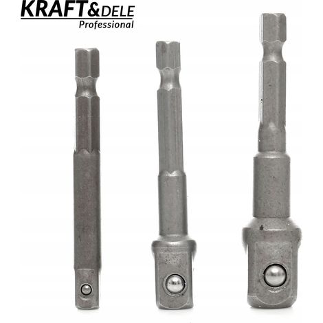 Adattatori per prese, 3 pezzi, 1/4", 3/8", 1/2" pollici, Kraft&Dele (1/5)
