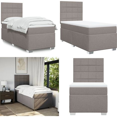 Boxspringbett mit Matratze Taupe 90x200 cm Stoff - Boxspringbett - Doppelbett - Bettenrahmen - Schlafsystem - Tapete - Home & Living (1/5)
