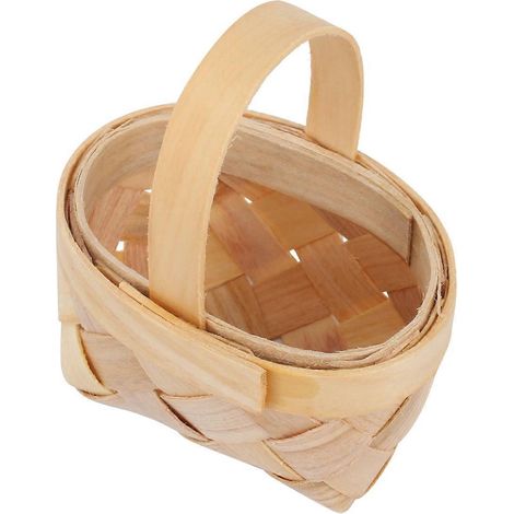 Lot de 4 paniers tressés avec anse, paniers pour demoiselles d'honneur, cadeaux de fête. (1/5)