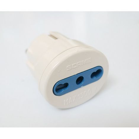 Adaptateur prise Franco-Allemand 2P+T 16A male (S31) / fiche 2P+T 16A femelle Italien blanc (P17/11)
