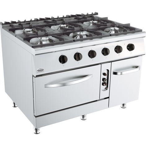 Cuisinière à gaz 6 bruleurs avec four à gaz - Combisteel (1/2)