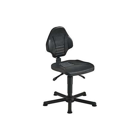 Silla giratoria de trabajo W13 Deslizadores de suelo Espuma de poliuretano negra (1/2)