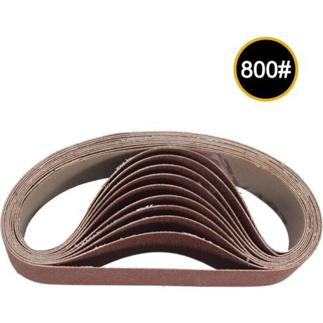 Lot de 10 bandes abrasives 30 x 330 mm, grain 800, pour ponceuses rotatives