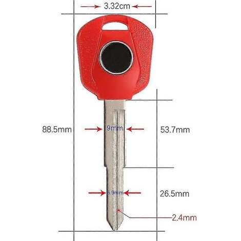 Clé vierge Whatskey pour moto Honda CBR600RR, CBR900RR, CBR929RR, CBR954RR, CBR1000RR, VTR1000, CBR et CB400VTEC (sans puce, bleue) (1/4)