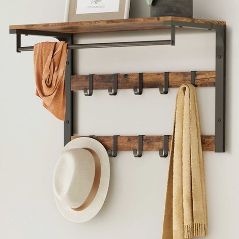 Porte-manteau mural Rhodes 65 x 30 x 42 cm Design brun (1/5)