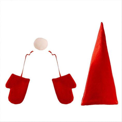 Dekorativer roter Weihnachtsbaum, festliche Ornamente, Weihnachtsmannmütze, Partyzubehör (1/5)