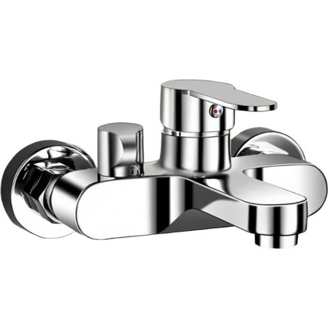 Mitigeur bain-douche thermostatique en cuivre massif 3 modes gris (1/5)