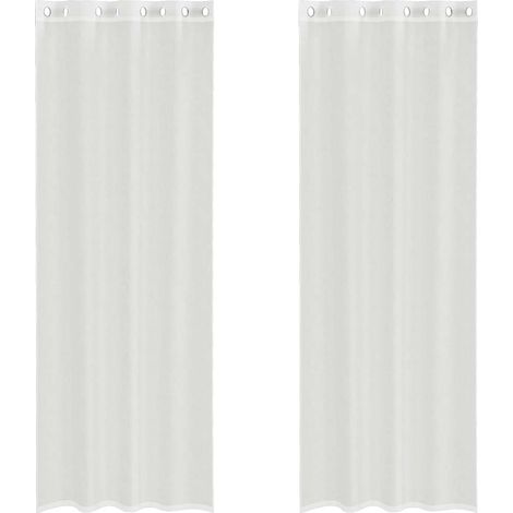 Maison Exclusive - Voile Vorhänge mit Ösen 2 Stk. Weiß