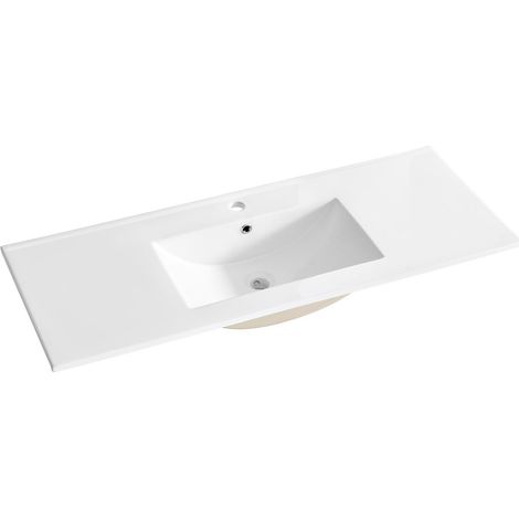Einbauwaschbecken AXIS 120 cm in glänzend weißer Keramik