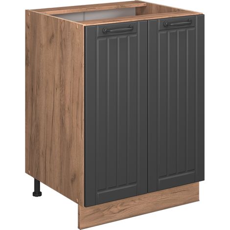 Meuble bas de cuisine Fame-Line, Gris foncé, 60cm , PT Marbre, Vicco