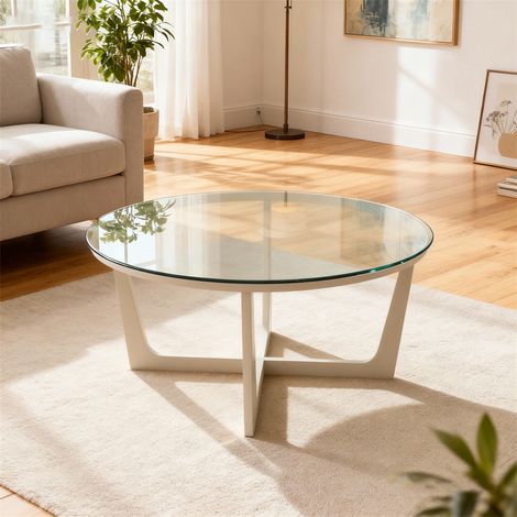 Plateau de Table Rond en Verre Trempé - Ø 51 cm - Épaisseur 6 mm - Haute Résistance et Design Épuré - Transparent (1/5)