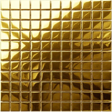 Mosaico in vetro su rete per bagno e cucina 30cm x 30cm - Pure Gold (1/5)