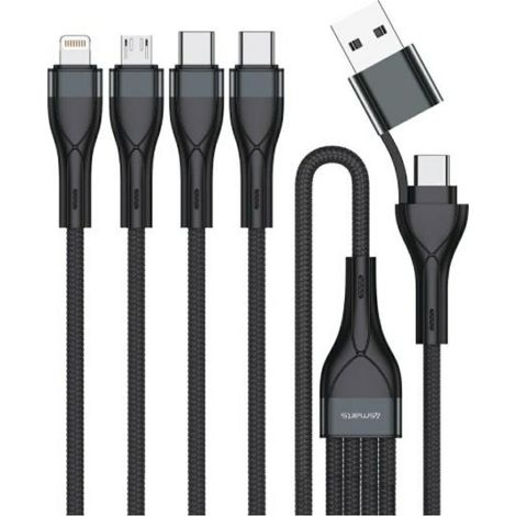 Kabel USB-C/USB-A 4smarts 1,2m 4w1 Schwarz (1/5)