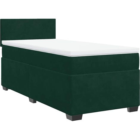 Maison Exclusive - Boxspringbett mit Matratze Dunkelgrün 80x200 c (1/5)