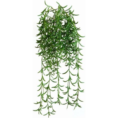 Succulente plante verte artificielle suspendue H 45 cm