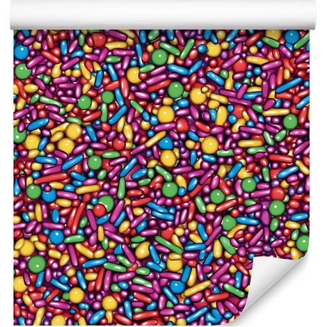Papier peint à paillettes d'anniversaire violet, rouge et bleu 50x1000 cm (1/4)