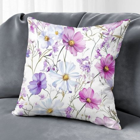 Housse de coussin floral papillon coton, décoration salon maison élégante,45×45cm (1/5)