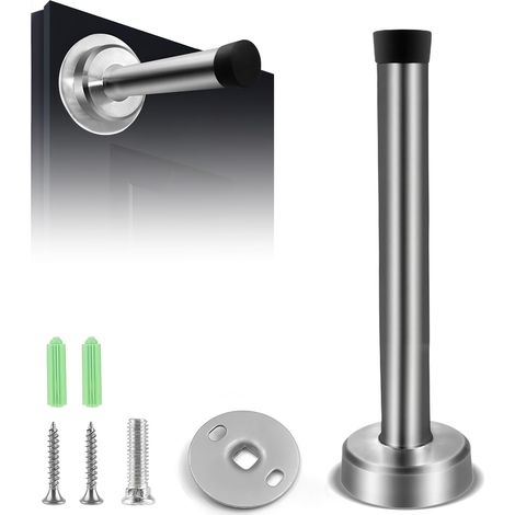 Butoir de Porte Mural en Acier Inoxydable - Stop Porte Robuste pour Plinthes avec Kit d'Ancrage à Vis d'Expansion, Bloque Porte Murale
