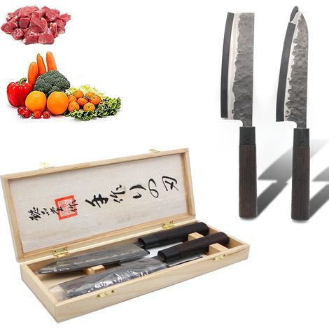 Coffret couteaux cuisine FISHTEC acier japonais palissandre (1/5)