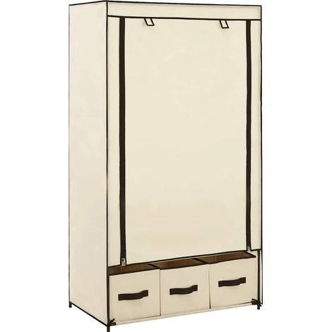 Kleiderschrank Creme 87 x 49 x 159 cm Stoff