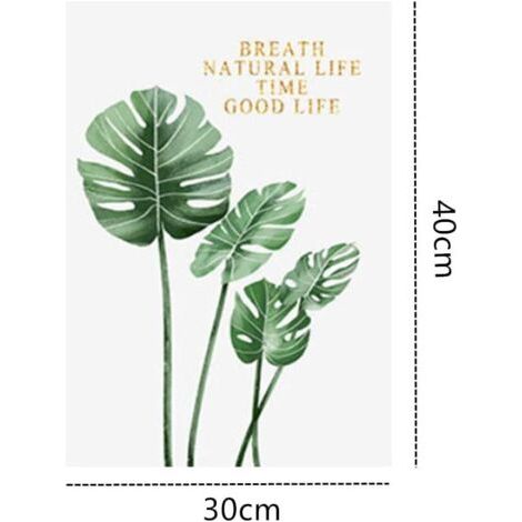 Un ensemble de 3 impressions sans cadre, art mural, décorations de plantes tropicales, art mural sur le thème des plantes, décorations intérieures élégantes pour chambres et salons (30x40 cm). (1/4)