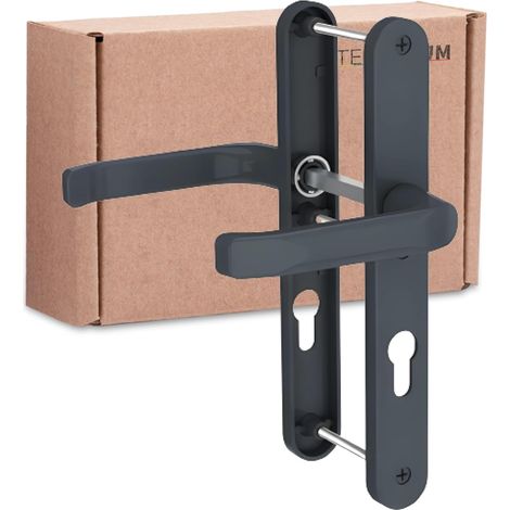 1 - Poignée De Porte - Aluminium - Pour Entrée Principale Et Secondaire - Design Moderne Et Confortable - Usage Résidentiel Ou Commercial - Gris Anthracite - 128x9,2cm (1/5)