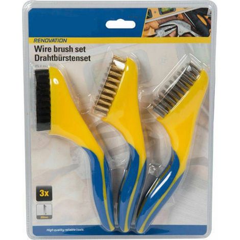 Trade Shop - 3 X PULIZED SPACS ACCIAIO KIT PITTURA SPAZZOLA FÜR FERRO FAI DA TE - (1/2)