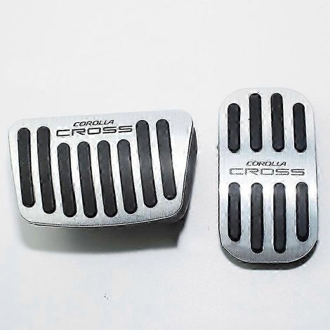Pédales de voiture en acier inoxydable de qualité supérieure pour Toyota Corolla Cross XG10 2020-2022 - Accessoires : couvre-pédales de frein antidérapants (2 pièces) - Argenté (1/4)