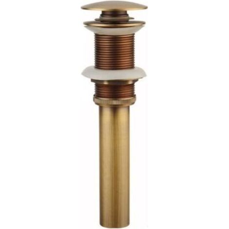Sans Trop-Plein - Bonde de lavabo,Pop-up Rétro Bouchon Bonde de Lavabo Vidange Clic-clac sans Trop-Plein en Laiton Bronzé Universel Valve Draineur dEvier Vasque Siphon (1/3)