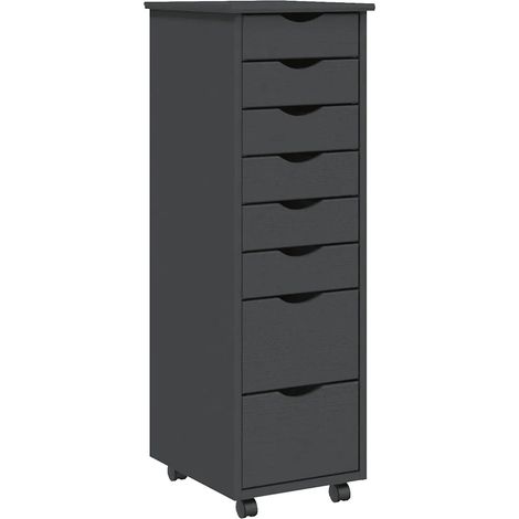 Mobiletto con cassetti e ruote pratico design moderno stile ufficio 34 x 39 x 103 cm realizzato in legno di pino grigio 020047164