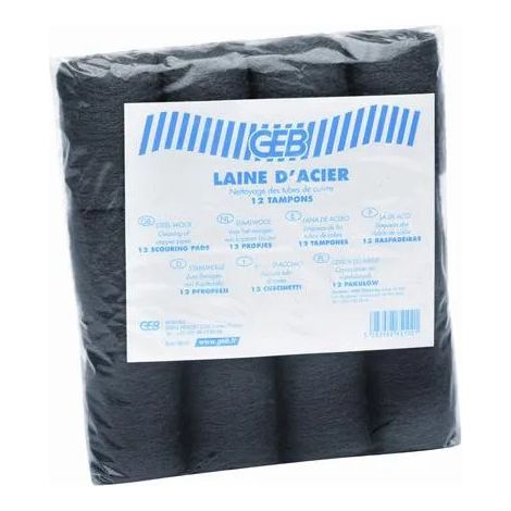 Laine d'acier, sachet de 10 tampons abrasifs (1/3)