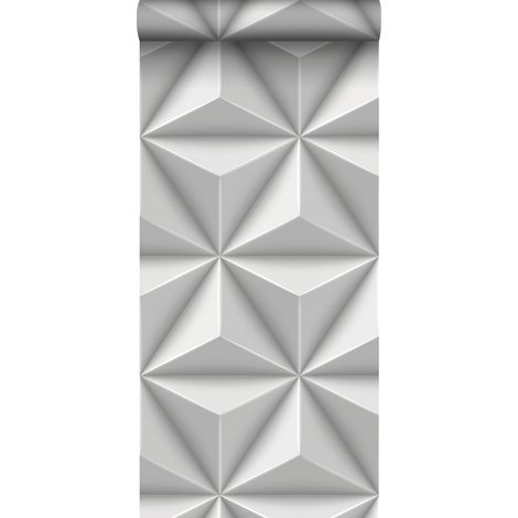 papier peint graphique 3D gris clair  - Origin Wallcoverings (1/5)